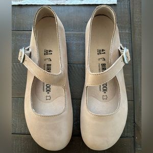 Birkenstock Tracy Nubuck Leather Sand, Size 41 in Regular width